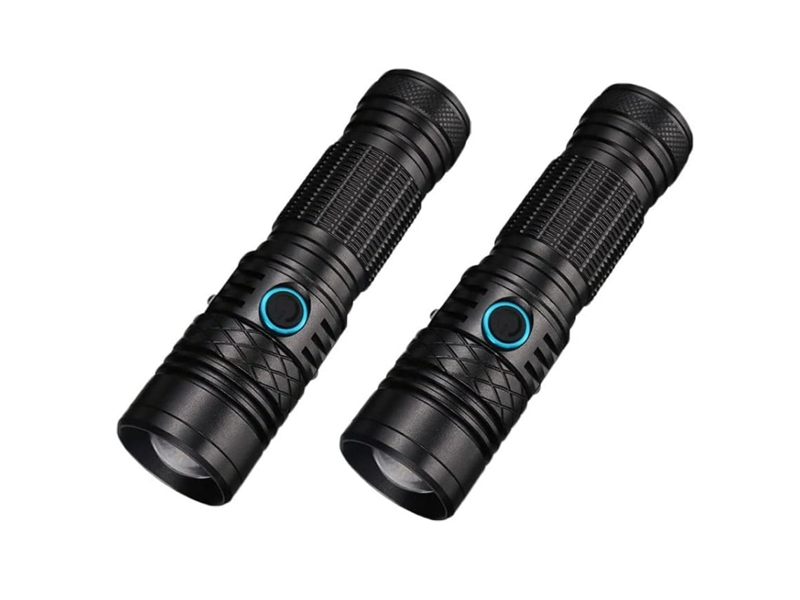 Lanterna Led Lanterna Recarregável Lanterna de Bolso com Zoom Telescópico 3 Modos de Luz Preto BISBISOUS VIGA EUROPE