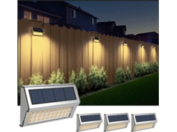 Luminária Solar para Cerca e Escadas, Material Aço Inoxidável, À Prova D'água, Sem Fio, para Jardim, Áreas Externas AQUAFORGE