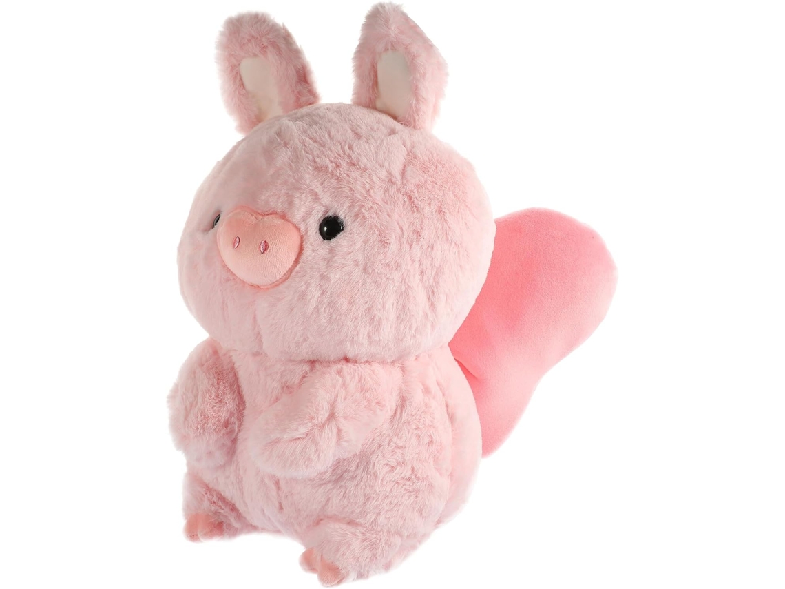 Porquinho Coelho Voador De Pelúcia 35cm Macio Rosa - Boneco Para