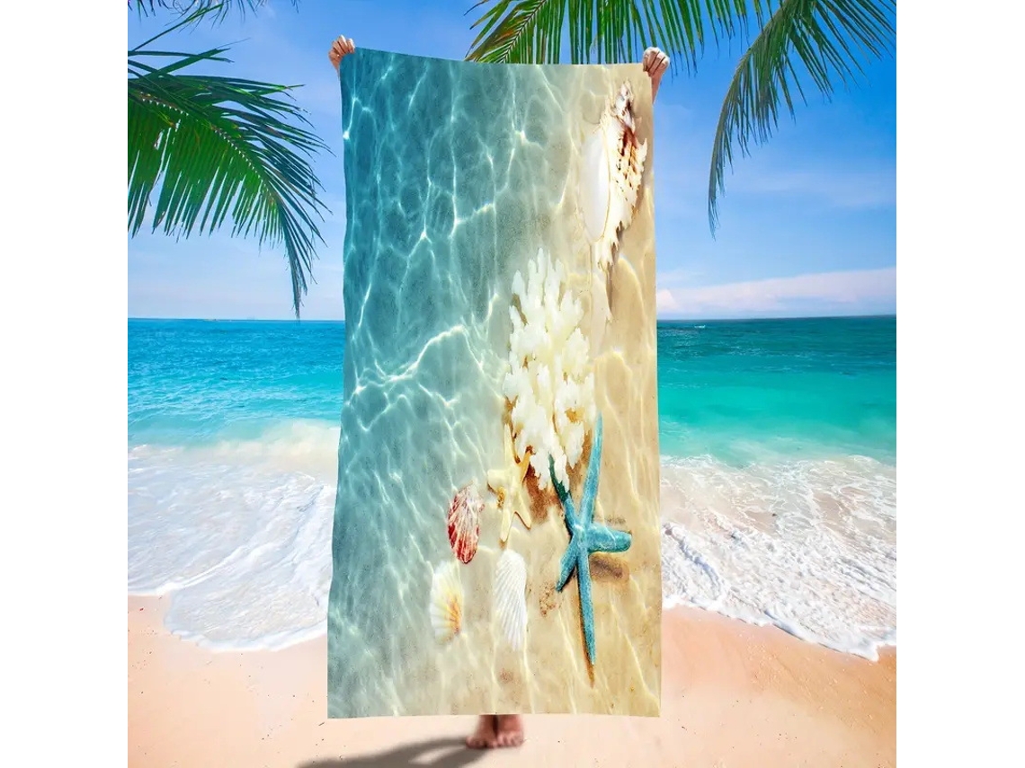 Toalhas De Praia Estampa Em Microfibra Absorvente Para Campismo, Piscina E Viagens.180*90cm Estrela-do-mar Hexinyigjly