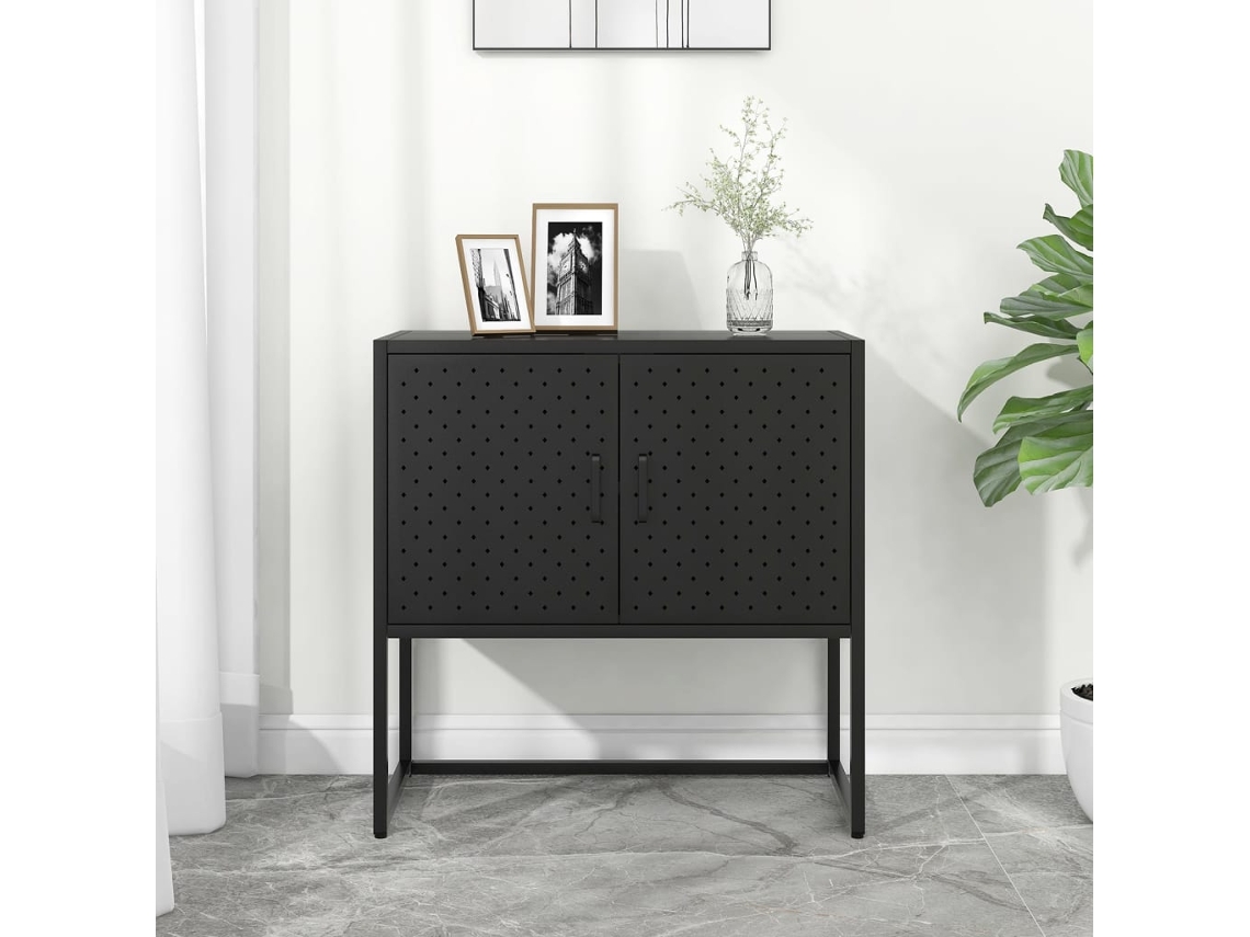 Vidaxl Aparador 75x35x75 Cm Aço Preto