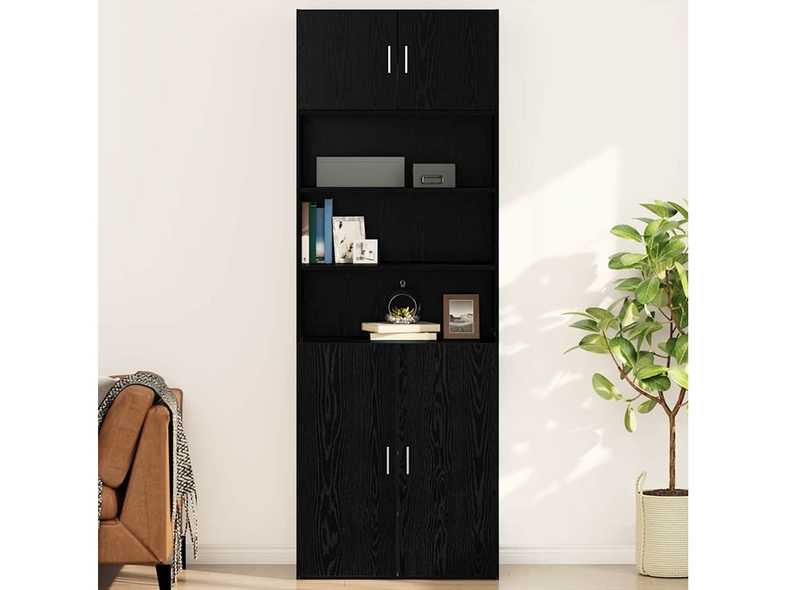 Vidaxl Armário De Parede Carvalho Preto 80 X 42,5 X 40 Cm