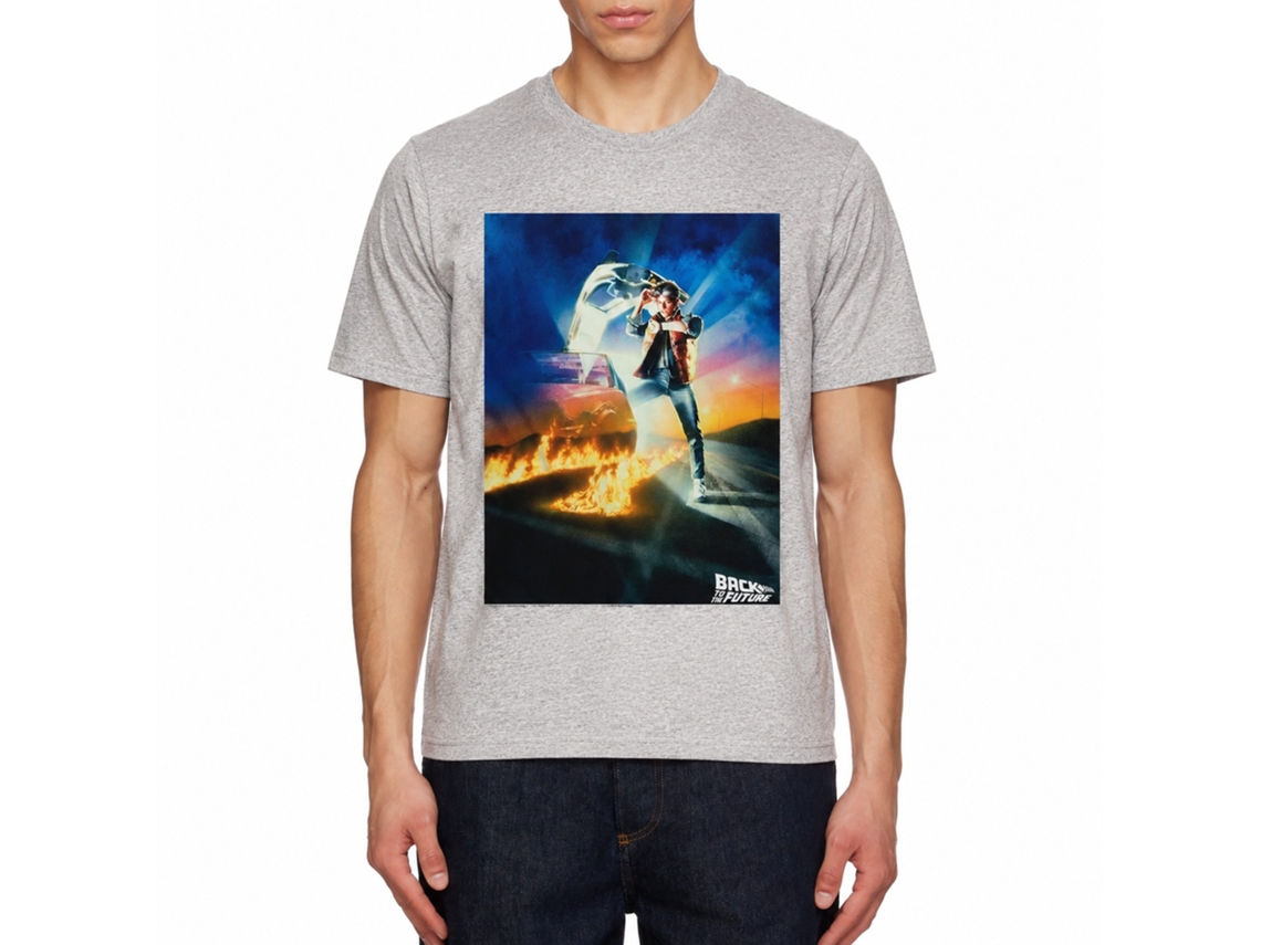 Rockinstone Back To The Future Movie Go Go Go Heather Gray Adult T-shirt Size:xl