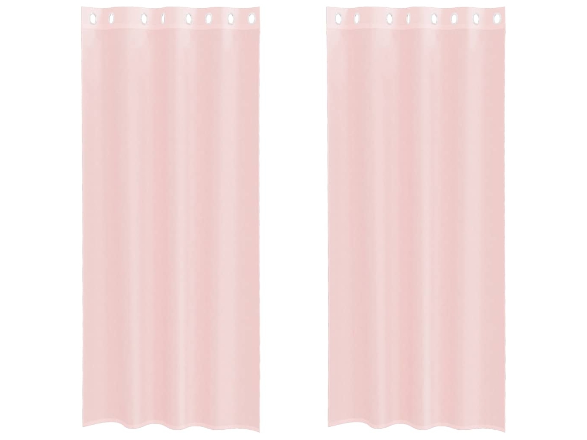 Maison Exclusive - Cortinas De Voile Com Ilhós 2 Pcs Rosa-claro 140x225 Cm