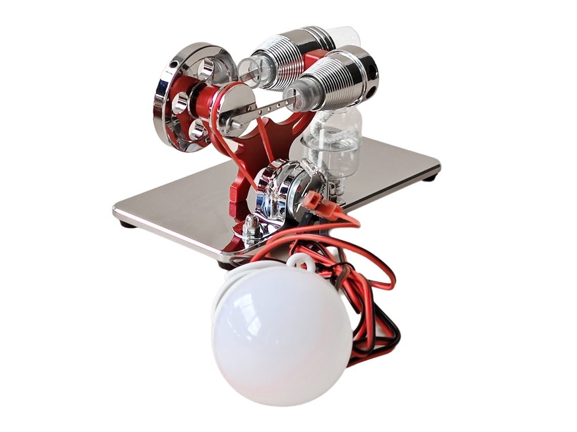 Motor de Ar Quente Stirling Gerador de Eletricidade com Lâmpada Led Brinquedo Educativo Diy Modelo para Sala de Aula Decor