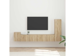 Vidaxl Conjunto De Móvel De Tv Montado Na Parede 3 Pcs Carvalho Sonoma