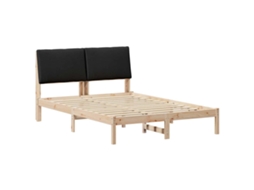 Conjunto 1 Estrutura Da Cama Vidaxl Castanho Madeira De Pinho Maciça (150 X 200 Cm)