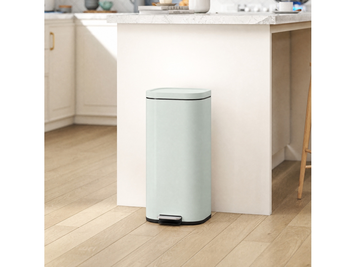 30l Kitchen Trash Can Pedal Bin With Lid, Soft Close And Hold Open Function For Kitchen, Home
