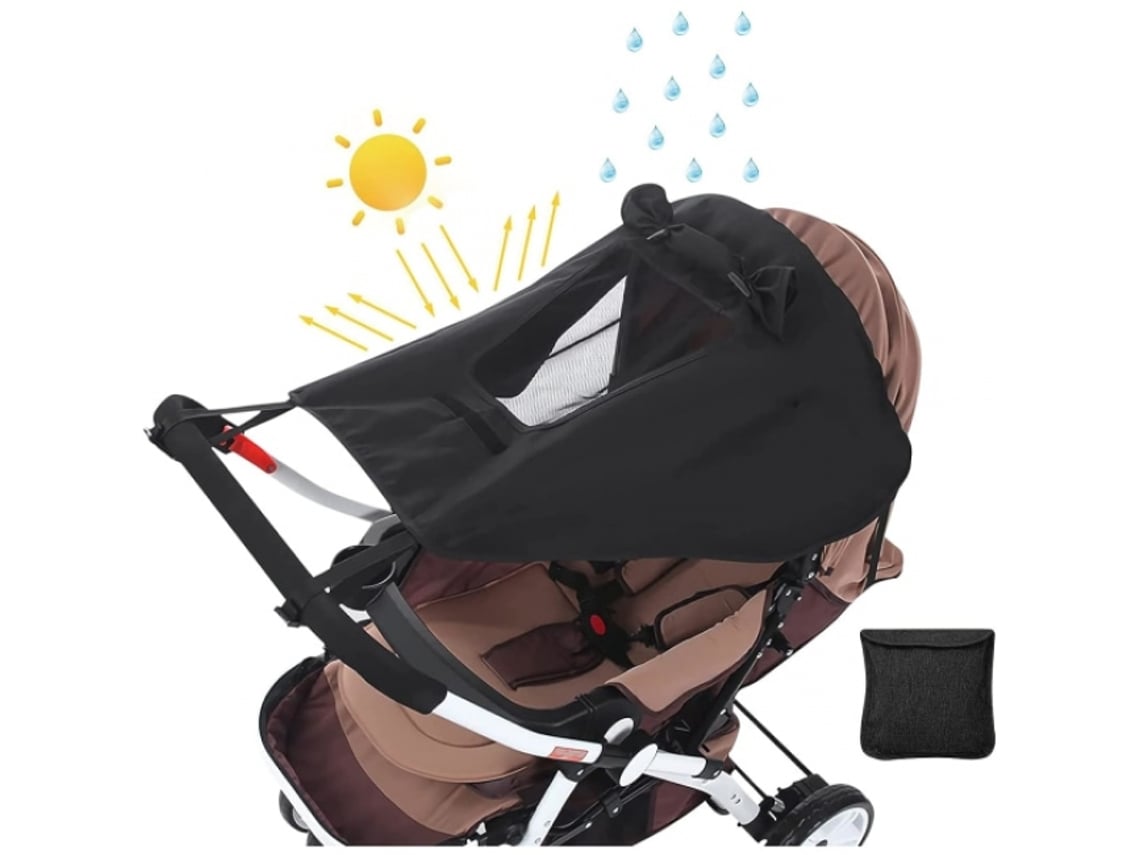 Protetor Solar Universal para Carrinho de Bebê, Preto AQUAFORGE