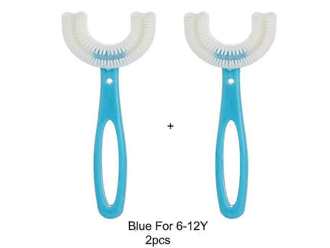 Escova de Dentes Crianças 360 Graus em Forma U Silicone Limpeza Cuid Ados Bucaisescovas GOKOCO