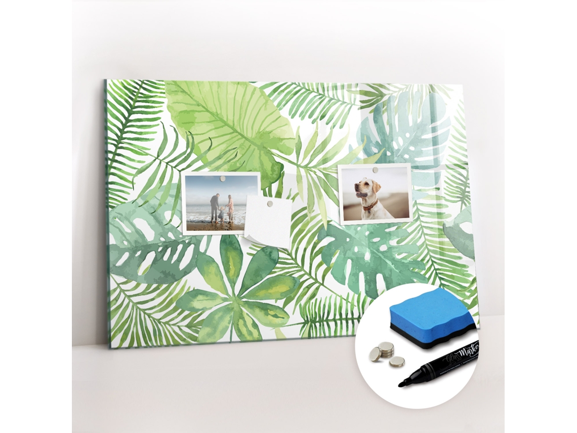 Quadro Magnético Decorativo Folhas Tropicais Para A Cozinha Espelharte (60x40 Cm)