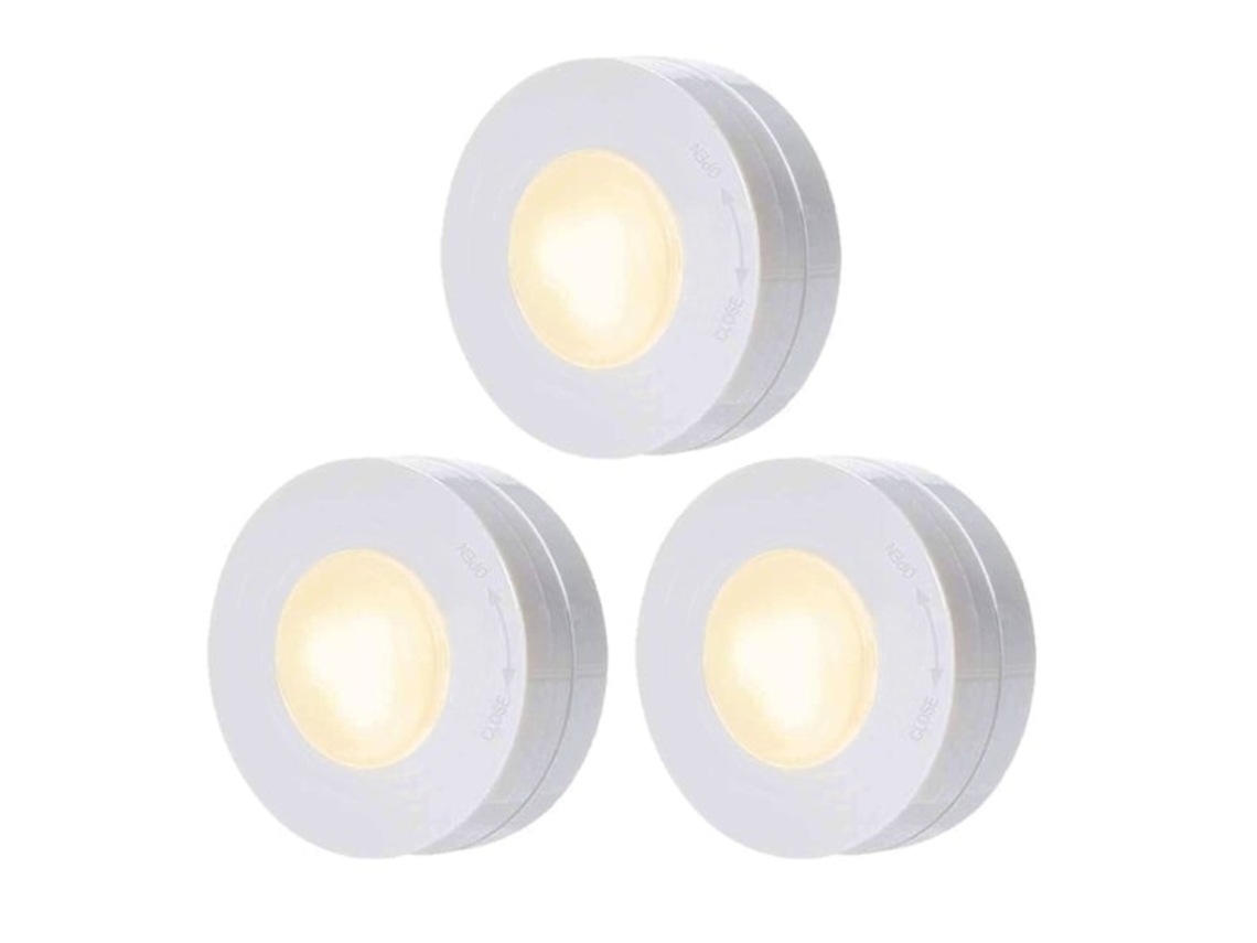 Luzes Led Sem Fio com Controle Remoto para Armários, Vitrines e Guarda, Roupas Luz Quente Quente BRILVIBERA