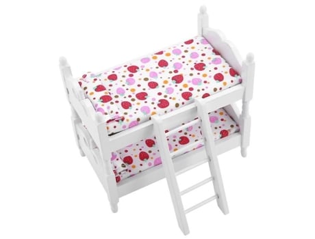 Brinquedo Infantil - Zerone - Cama Em Beliche De Boneca - Rosa - 1/12 Casa De Bonecas