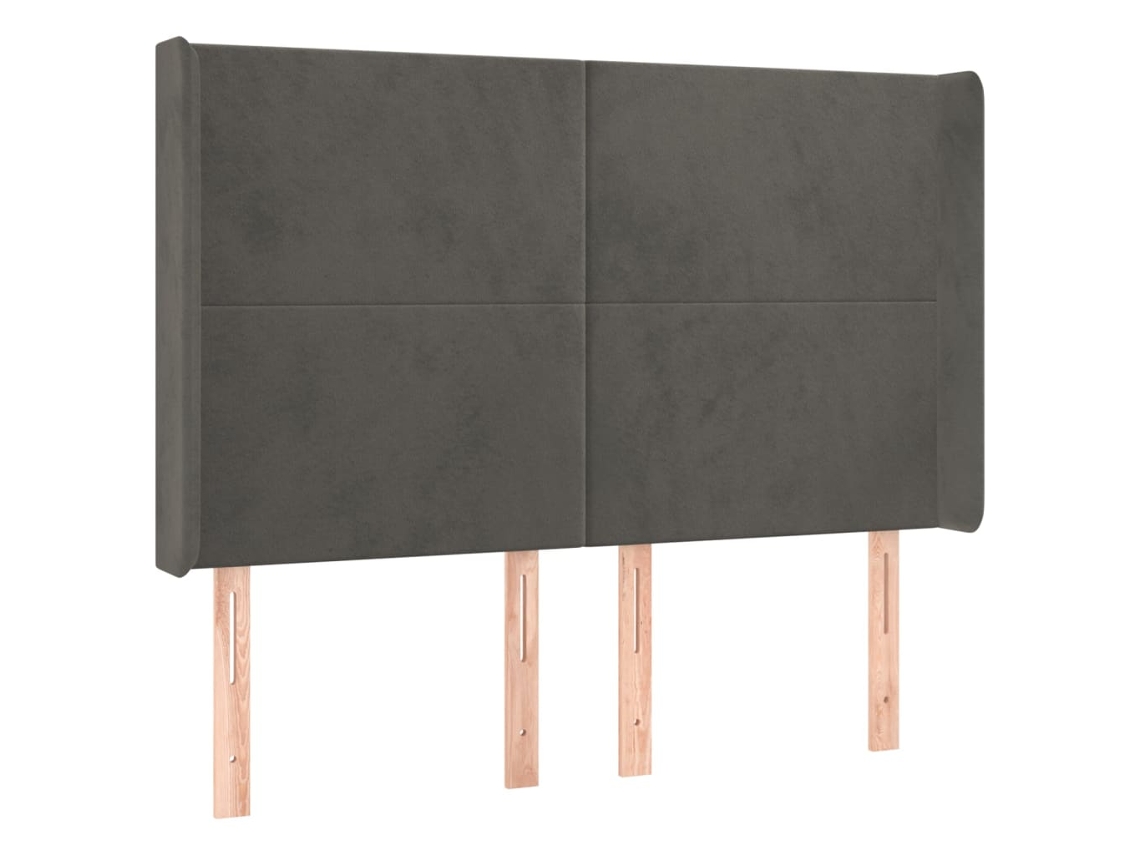 Cabeceira de Cama com Abas Veludo Cinzento Escuro MAISON EXCLUSIVE (147x16x118 cm)
