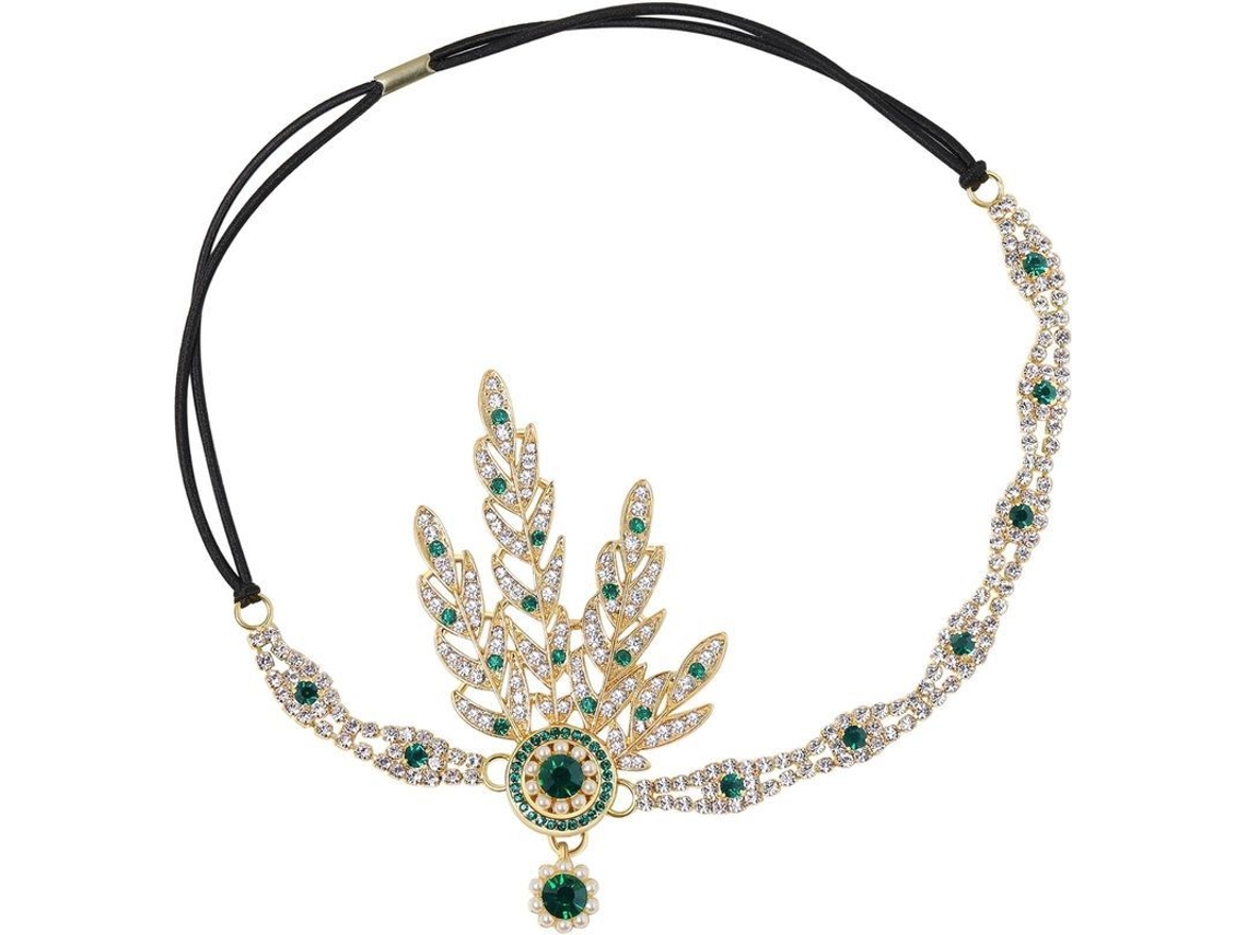 Diadema De Pérolas Com Medalhão De Folhas Art Deco Dos Anos 20 Estilo Great Gatsby Para Festa, Casamento E Uso Diário