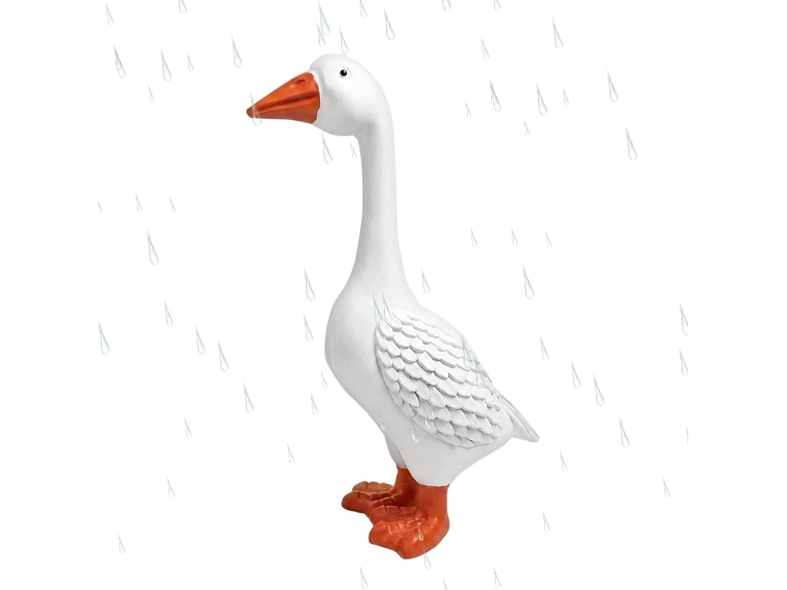 Ganso de Jardim, Às Intempéries, Figura de Animal Realista e Detalhada Feita de Resina Escultura para Jardim e Gramado CHABERLU