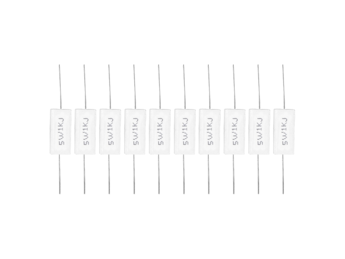 10 Peças de Resistor de Cimento Potência 5w 1k, Precisão ±5%