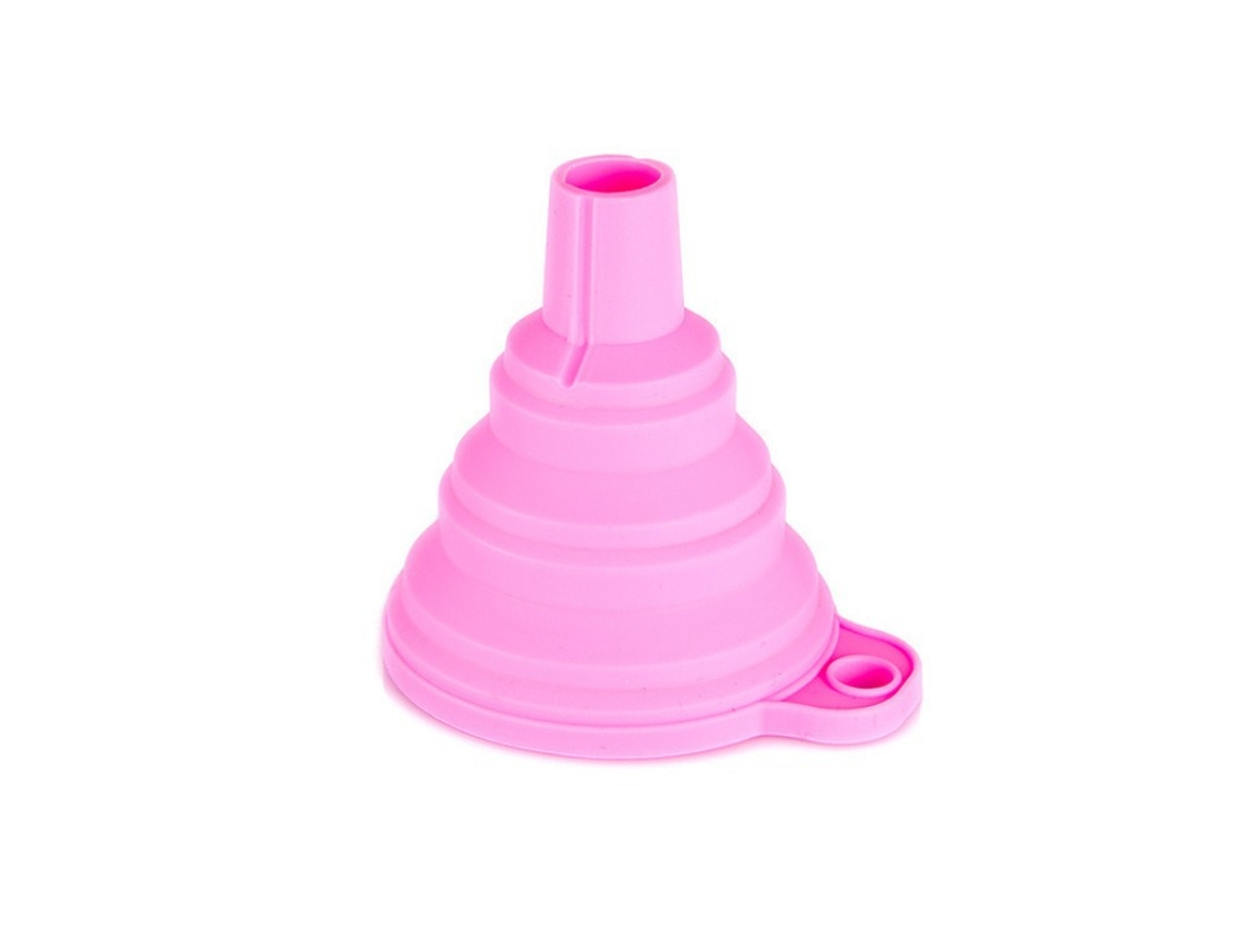 Funil Dobrável De Silicone Compatível Com Garrafas De Água, Rosa, 1 Unidade.
