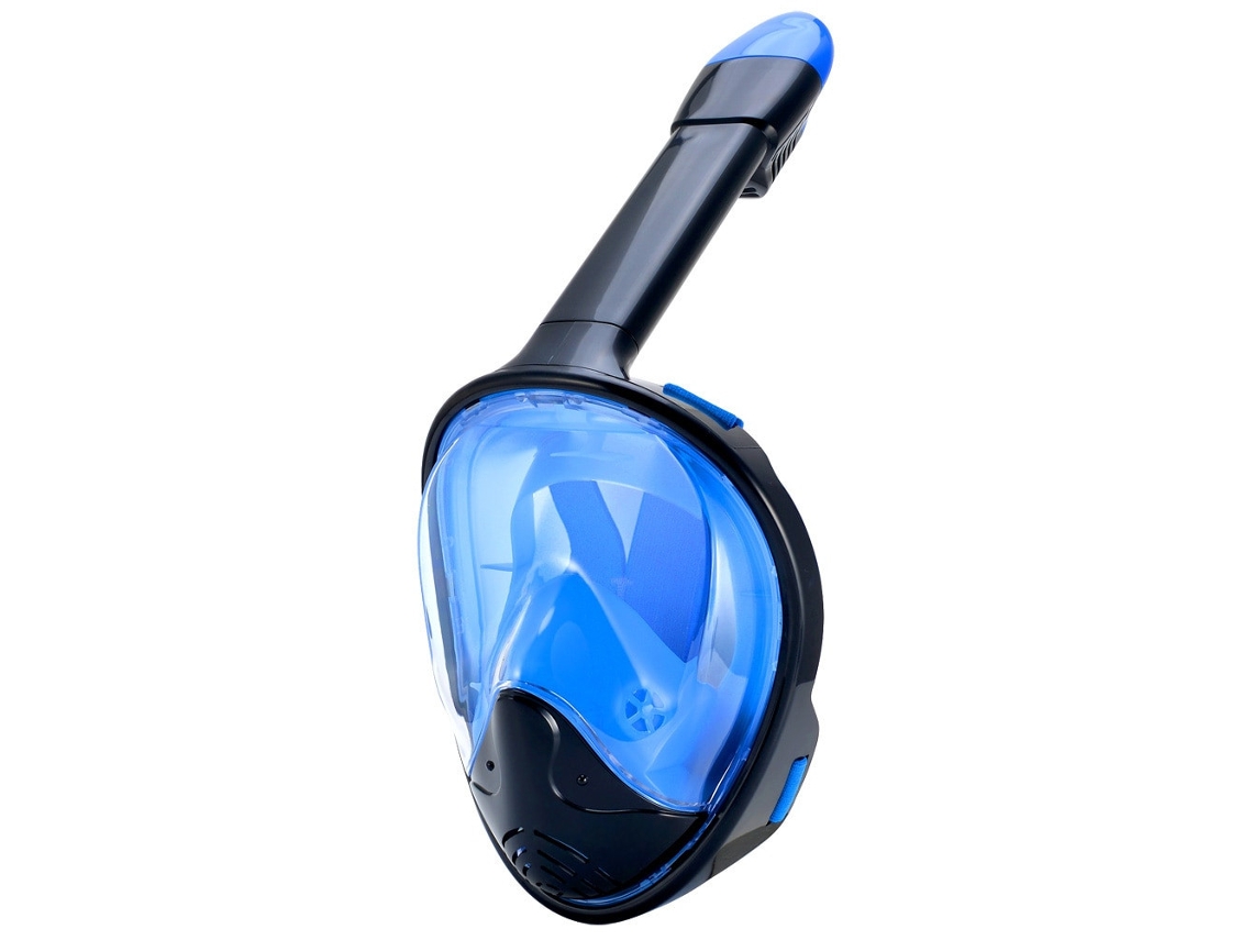 Máscara De Mergulho Com Snorkel Facial Completa À Prova De Vazamentos Com Suporte Para Câmera, Preta, Azul, Tamanho G/gg SUNNY SPACES