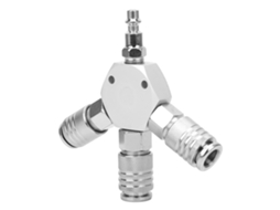 Conector Pneumático De 3 Vias Laxiscreed Para Manifold De Ar E Divisão Rápida De Mangueira