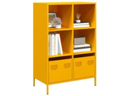 Vidaxl Móvel Alto 68x39x103,5 Cm Aço Amarelo Mostarda