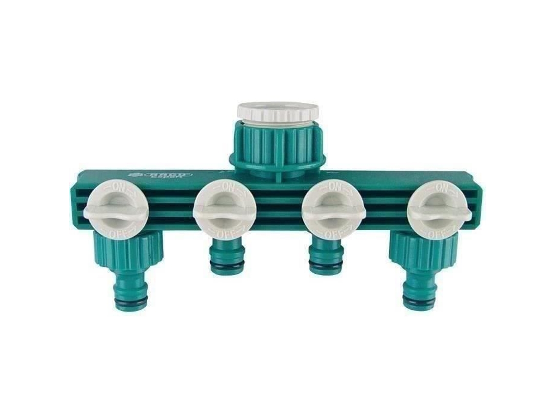 Distribuidor Abs De 4 Vias 3/4 Raco Expert Verde E Branco Rega De Jardim