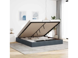 Vidaxl Estrutura De Cama Otomana Sem Colchão 160x200cm Cinzento Escuro