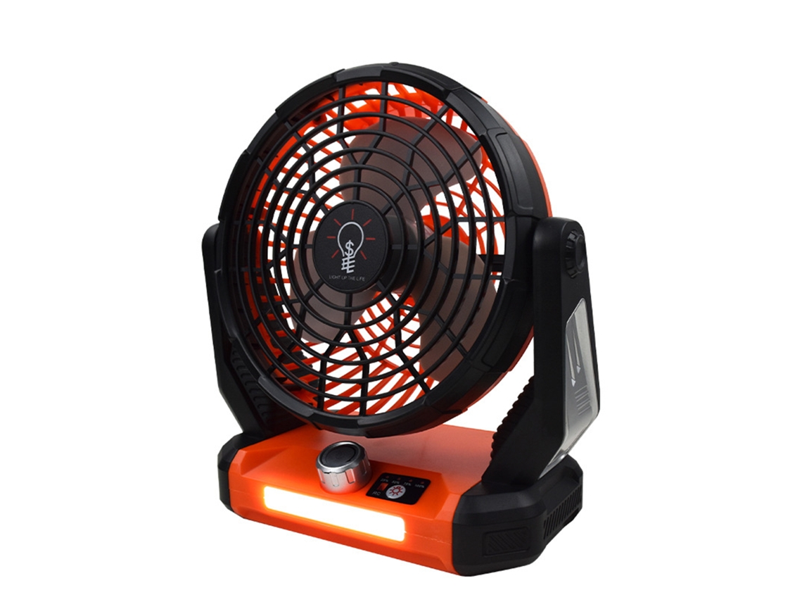 Ventilador Solar Camping Carregador Celular 3em1