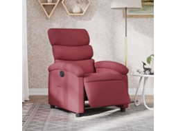 Vidaxl Poltrona Elétrica Reclinável Tecido Vermelho Tinto