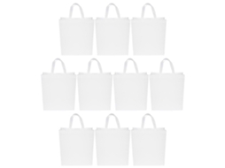Conjunto de 10 Sacolas de Compras Reutilizáveis, Dobráveis, em Tecido Não Tecido, para Armazenamento e Transporte. GOKOCO
