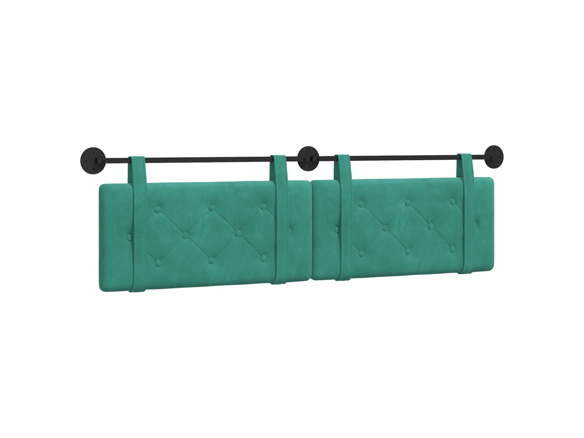 Conjunto 1 Cabeceira Suspensa Vidaxl Azul-turquesa Veludo (190 X 55 X 5 Cm)