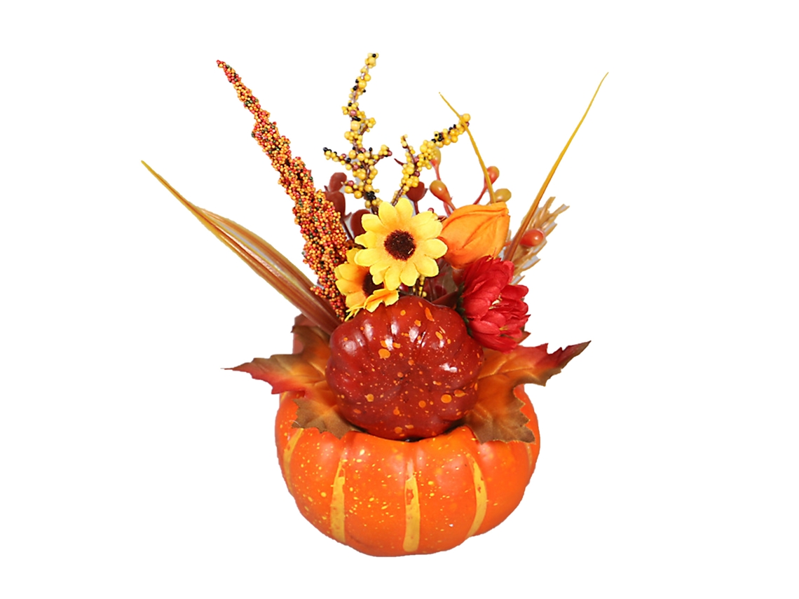 Laxiscreed Decoração De Abóbora Em Espuma Para Natal E Ação De Graças Com Flores E Folhas De Maple