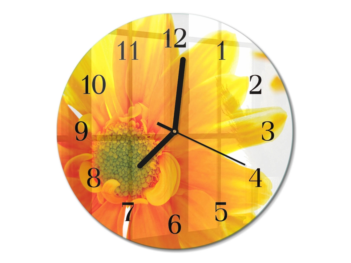 Relógio De Parede De Vidro Flor Espelharte (30 Cm)