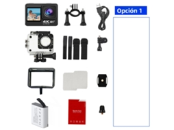 Câmera de Ação 4k 30fps, Tela de 2,0 Polegadas, Wi fi e Controle Remoto, À Prova D'água. MDUG (opção 1)