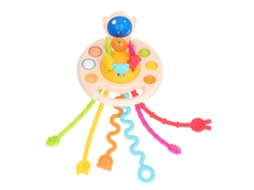Primerox brinquedo Sensorial de Corda para Puxar Silicone Habilidade Motora Fina Branco