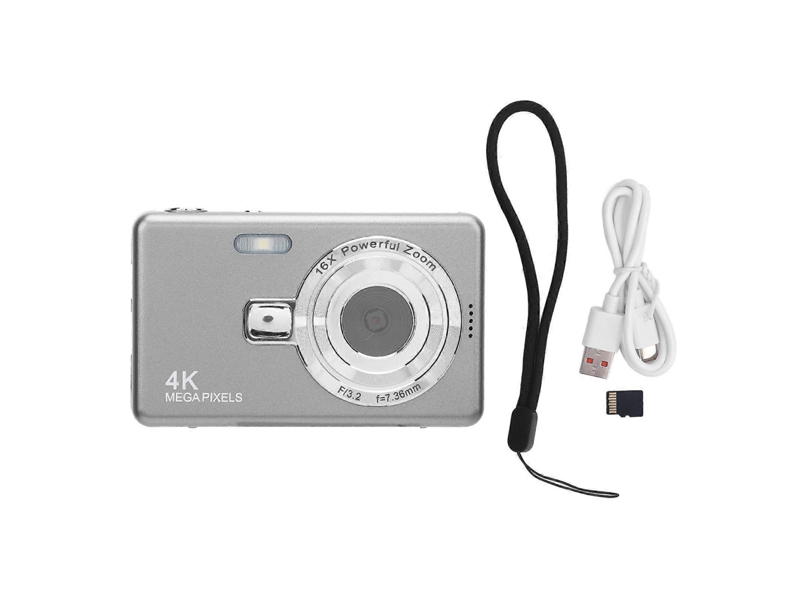 Câmara Digital Compacta Com Ecrã De 2,4 Polegadas, Zoom 16x E Cartão De 64 Gb
