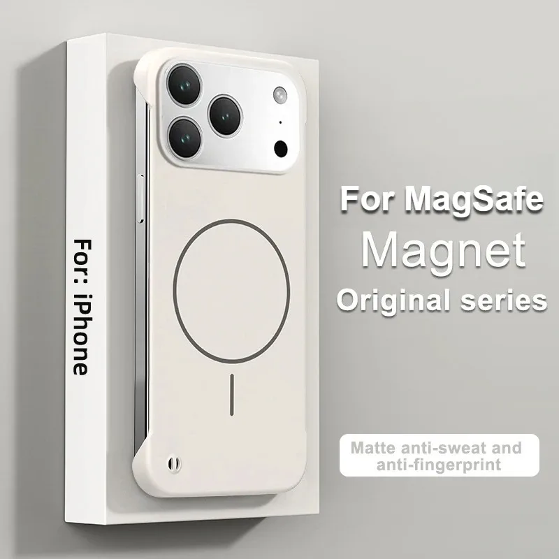 (branco, Iphone 15 Pro Max) Capa Protetora Térmica Fosca, Ultrafina, Sem Bordas, Com Toque Suave E Encaixe Magnético Magsafe.