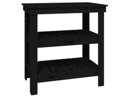 Work Bench, Work Benches Vidaxl Preto Madeira De Pinho (78.5 X 50 X 80 Cm)