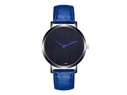 Relógio de pulso masculino Zhoulianfa, analógico, de quartzo, com pulseira de PU azul.
