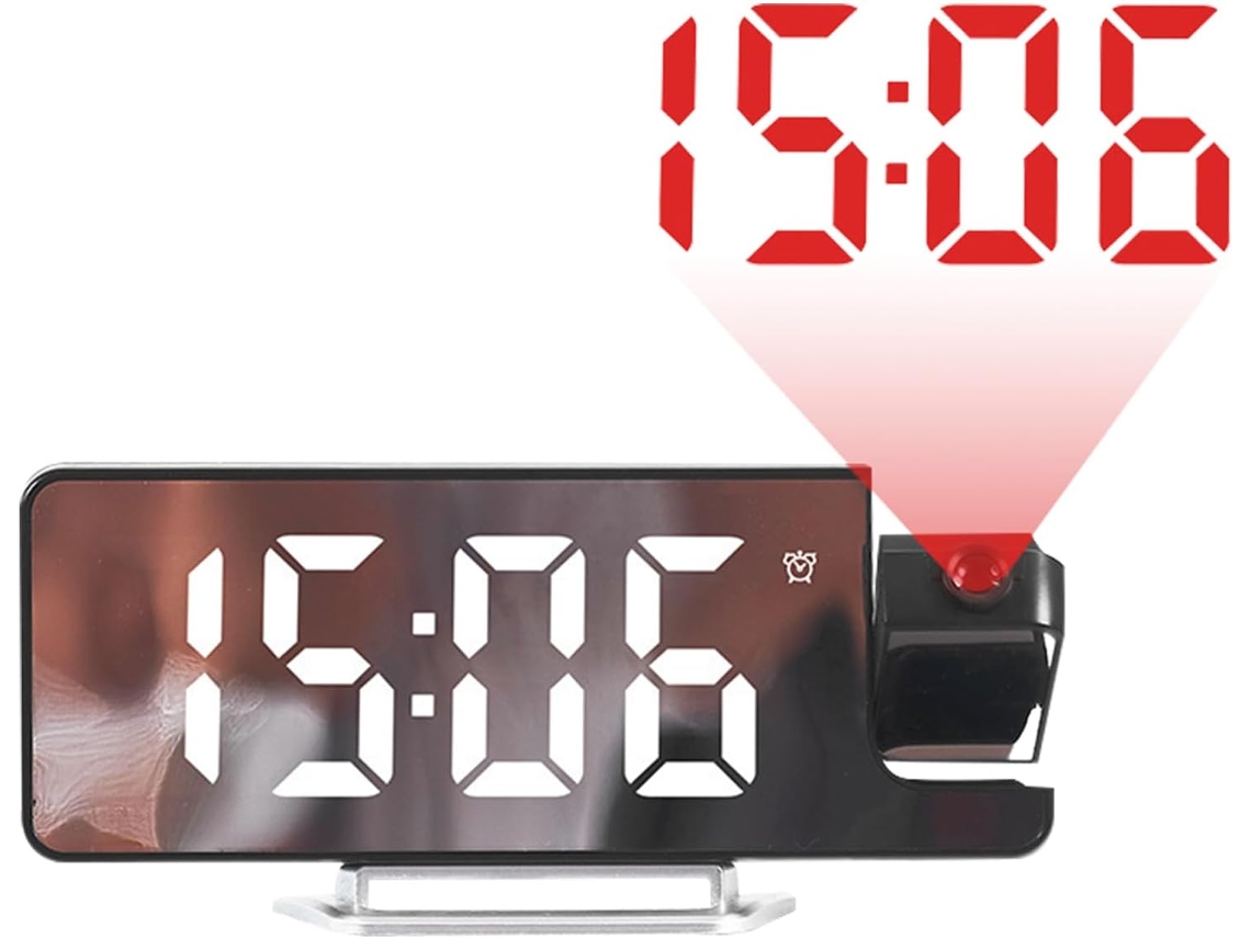 Relógio Despertador Com Projeção E Visor Led De Brilho Automático