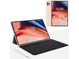 Tablet WUXIAN V62 + Teclado Bluetooth + Capa de Couro + Auriculares + Caneta Stylus (10.1'' - 64 GB - 4 GB RAM - Wi-Fi+4G - Dourado)