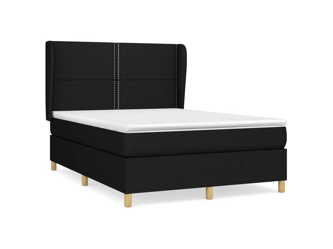 Cama com Molas/colchão 140x200 Cm Tecido Preto MAISON EXCLUSIVE