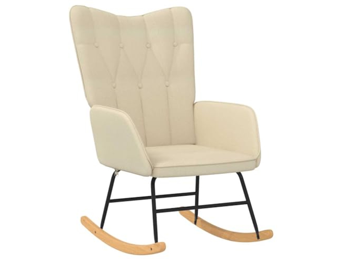 Rocking Chair, Rocking Chairs Vidaxl Creme Tecido