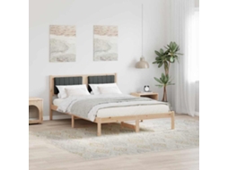 Vidaxl Estrutura De Cama Com Cabeceira Estofada Cinza Escuro