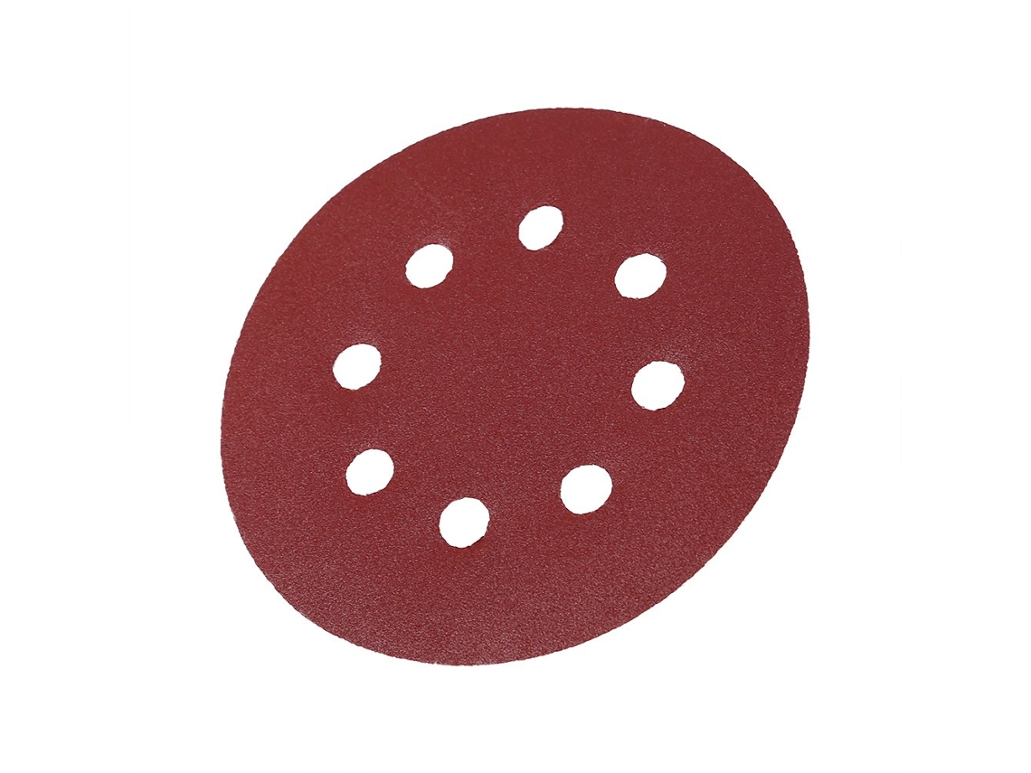 Discos de lixa redondos de 125 mm, 8 furos, grão 240, para polimento e desbaste.
