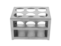 Suporte para tubos de ensaio em aço inoxidável 304, 6 furos, 3 camadas, para laboratório.