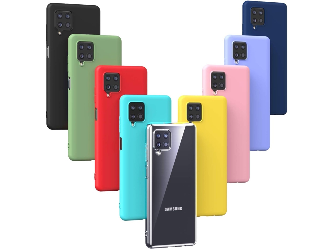 Capa Protetora Flexível Fina Leve para Samsung Galaxy A12 HONGWE. Textura Macia Anti-Choque Multicor