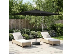 Vidaxl Parasol De Jardim Com Luzes Led E Base 200 X 300 Cm Poliéster