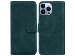Capa Para Iphone 15 Pro Pele Sintética Verde