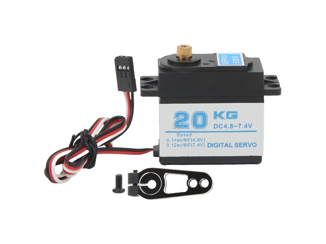 Mali servo Digital Rc 20kg de Alta Torção com Engrenagens de Cobre e Alumínio À Prova D'água para Crawler e Caminhão Rc 1/10 1/8